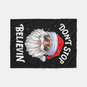 Dont Stop Believin Santa Funny Christmas Boys Kid  Fleece Deken (Voorkant (Horizontaal))