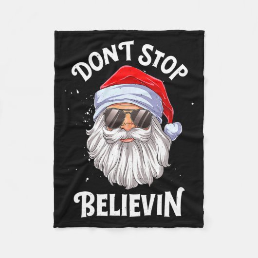 Dont Stop Believin Santa Funny Christmas Boys Kid  Fleece Deken (Voorkant)