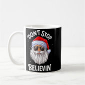 Dont Stop Believin Santa Funny Christmas Boys Kid  Koffiemok (Links)