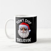 Dont Stop Believin Santa Funny Christmas Boys Kid  Koffiemok (Links)