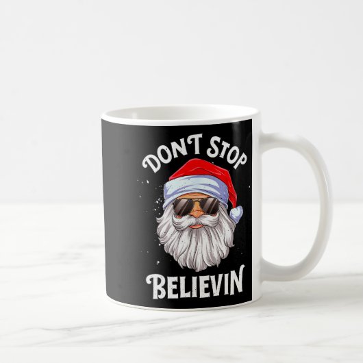 Dont Stop Believin Santa Funny Christmas Boys Kid  Koffiemok (Rechts)