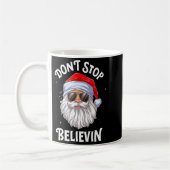 Dont Stop Believin Santa Funny Christmas Boys Kid  Koffiemok (Links)