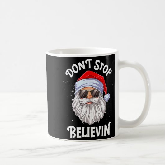 Dont Stop Believin Santa Funny Christmas Boys Kid  Koffiemok (Rechts)