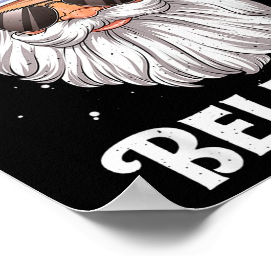 Don't Stop Believin Santa Funny Christmas Boys Kid Poster (Hoek)