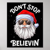 Don't Stop Believin Santa Funny Christmas Boys Kid Poster (Voorkant)