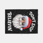 Dont Stop Believin Santa Funny Christmas  Fleece Deken (Voorkant (Horizontaal))