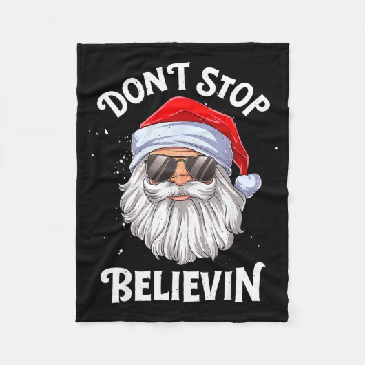 Dont Stop Believin Santa Funny Christmas  Fleece Deken (Voorkant)