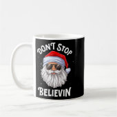 Dont Stop Believin Santa Funny Christmas Koffiemok (Links)