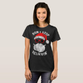 Don't Stop Believing Santa Cool Gles Christmas  T-shirt (Voorkant volledig)