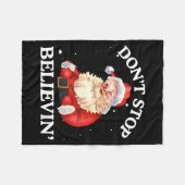 Don't Stop Believing Santa Funny Santa Claus Face  Fleece Deken (Voorkant (Horizontaal))