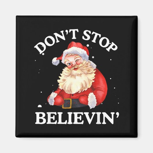 Don't Stop Believing Santa Funny Santa Claus Face  Magneet (Voorkant)