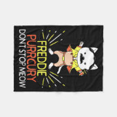 Don't Stop Meow Die Purrcury Funny Cat Music Pun G Fleece Deken (Voorkant (Horizontaal))