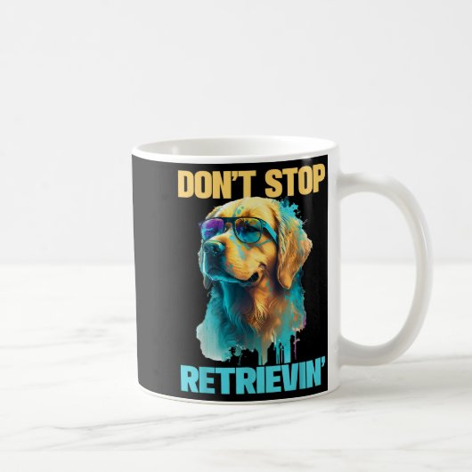 Don't Stop Retrievin - Retro Golden Retriever Dog  Koffiemok (Rechts)