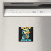 Don't Stop Retrievin - Retro Golden Retriever Dog Magneet (Insitu (Vaatwasser))