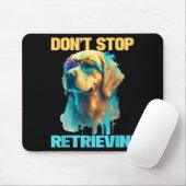 Don't Stop Retrievin - Retro Golden Retriever Dog  Muismat (Met muis)