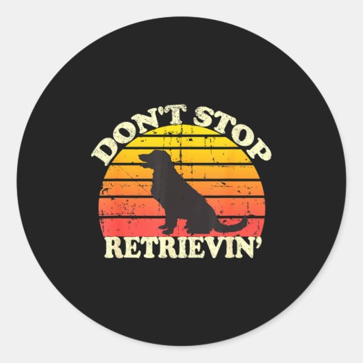 Don't Stop Retrieving Retro Golden Retriever Mom D Ronde Sticker (Voorkant)