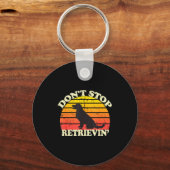 Don't Stop Retrieving Retro Golden Retriever Mom D Sleutelhanger (Voorkant)