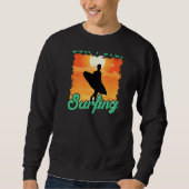 Don't Stop Surfing  Surfer Back Print Trui (Voorkant)