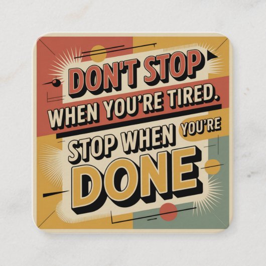 Don't Stop When You're Tired Informatiekaartje (Voorkant)