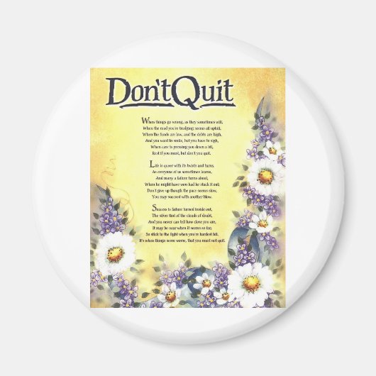 dont stoppen = inspirerend gedicht magneet (Voorkant)