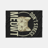 Don't Stress Meowt Fleece Deken (Voorkant (Horizontaal))