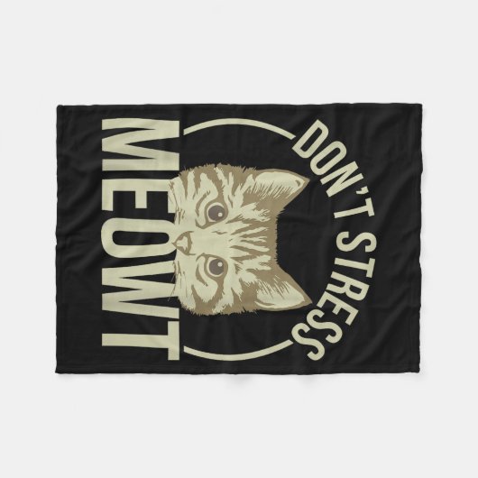 Don't Stress Meowt Fleece Deken (Voorkant (Horizontaal))
