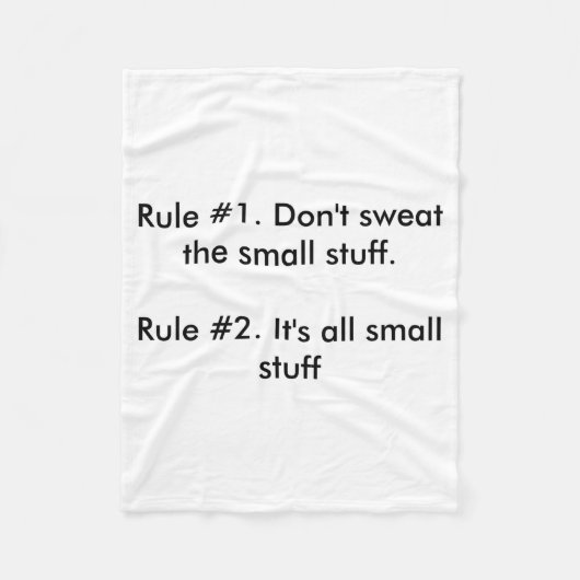 Dont Sweat The Small Stuff Fleece Deken (Voorkant)