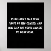Don't Talk To Me - Funny Distracted Add Shirt  Poster (Voorkant)