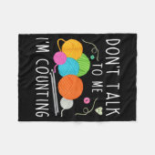 Don't Talk To Me I'm Counting Crochet Knitting Fun Fleece Deken (Voorkant (Horizontaal))
