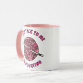 Don't talk to me I'm counting funny crochet  Mok (Voorkant links)