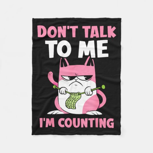 Don't Talk To Me I'm Counting Knitting Yarn Knit K Fleece Deken (Voorkant)