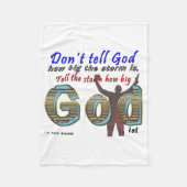Dont Tell God How Big Your Is  Fleece Deken (Voorkant)