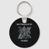 Don't Touch Me Kitten I'm Edging Wolfs Design Sleutelhanger (Voorkant)