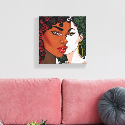 Don't touch my beautiful black hair melanin sista canvas afdruk (Insitu (Woonkamer))