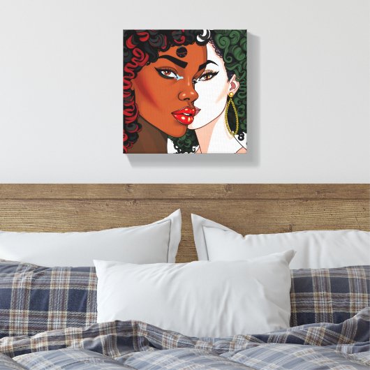 Don't touch my beautiful black hair melanin sista canvas afdruk (Insitu (Slaapkamer))