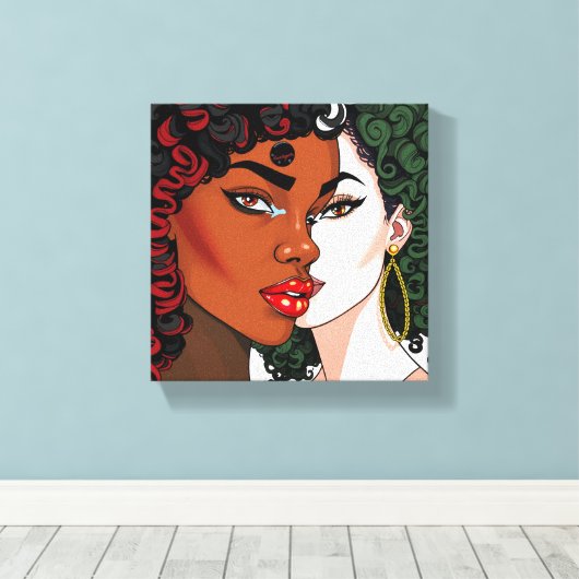 Don't touch my beautiful black hair melanin sista canvas afdruk (Insitu (Houten vloer))