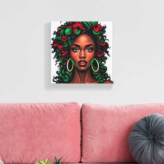 Don't touch my beautiful black hair melanin sista canvas afdruk (Insitu (Woonkamer))