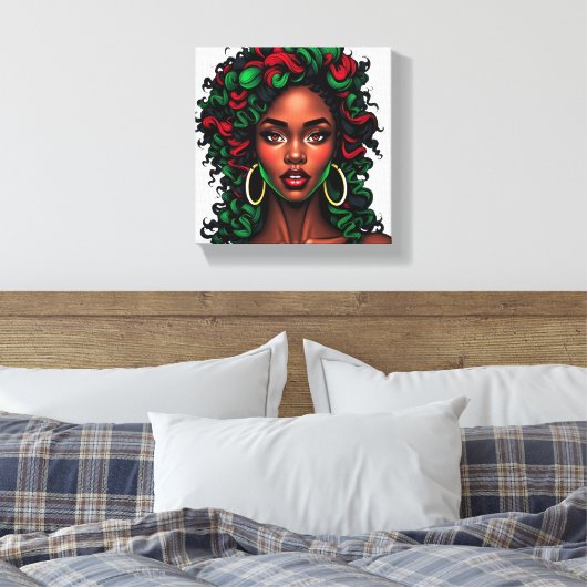 Don't touch my beautiful black hair melanin sista canvas afdruk (Insitu (Slaapkamer))
