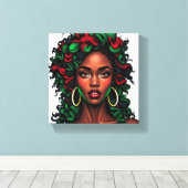 Don't touch my beautiful black hair melanin sista canvas afdruk (Insitu (Houten vloer))