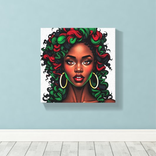 Don't touch my beautiful black hair melanin sista canvas afdruk (Insitu (Houten vloer))
