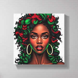 Don't touch my beautiful black hair melanin sista canvas afdruk