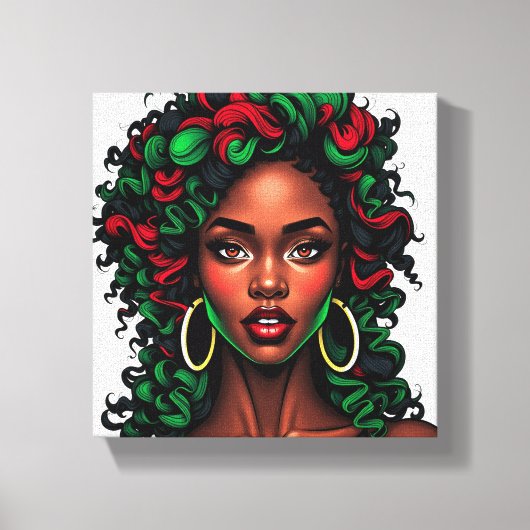 Don't touch my beautiful black hair melanin sista canvas afdruk (Voorkant)