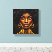 Don't touch my beautiful black hair melanin sista canvas afdruk (Insitu (Houten vloer))