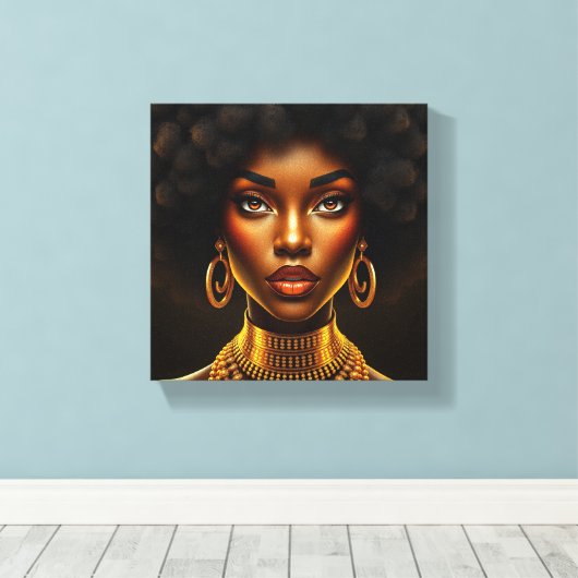 Don't touch my beautiful black hair melanin sista canvas afdruk (Insitu (Houten vloer))