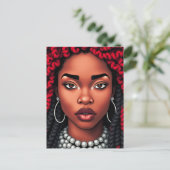 Don't touch my beautiful black hair melanin sista feestdagenkaart (Staand voorkant)