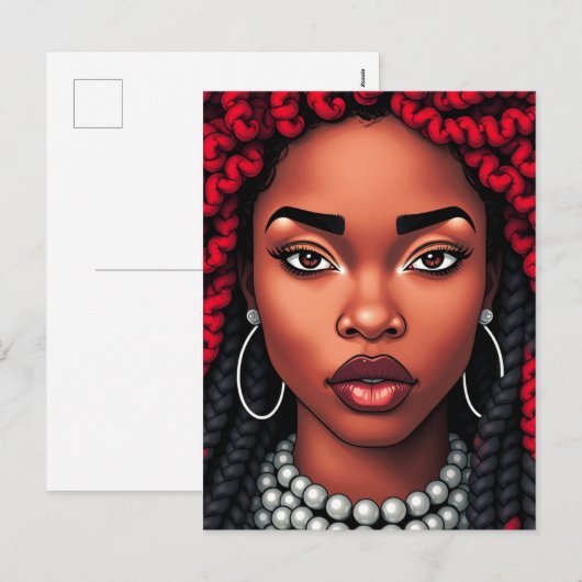 Don't touch my beautiful black hair melanin sista feestdagenkaart (Voorkant / Achterkant)