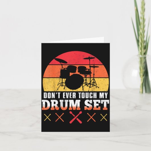Dont Touch My Drums Shirt Funny Drumming Drummer  Kaart (Voorkant)