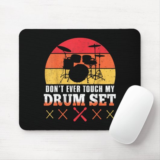 Dont Touch My Drums Shirt Funny Drumming Drummer  Muismat (Met muis)