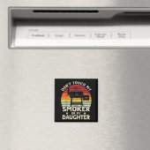 Don't Touch My Smoker Or My Daughter Retro Bbq Gri Magneet (Insitu (Vaatwasser))