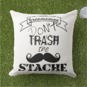 Dont Trash the Stache Mustache Hipster Groomsman Buitenkussen (Gras)